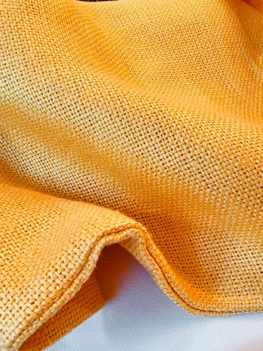 Pottery Barn Soleil Pillow Covers Set 2 Textured Linen 18x18 Yellow Button NEW